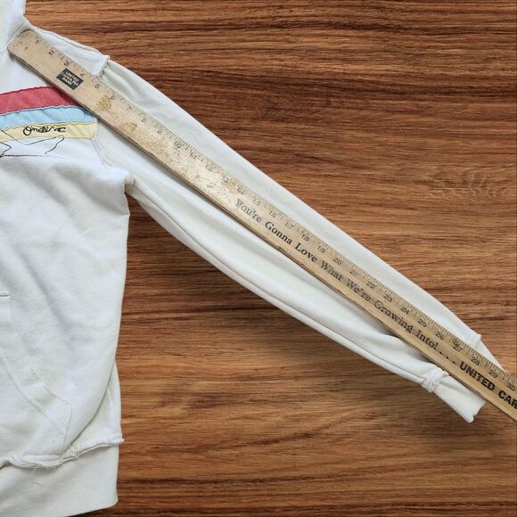 O'Neill White Birds, Sun & Rainbow Appliqué Y2K Zip-up Hoodie. Sz. L - Picture 9 of 9